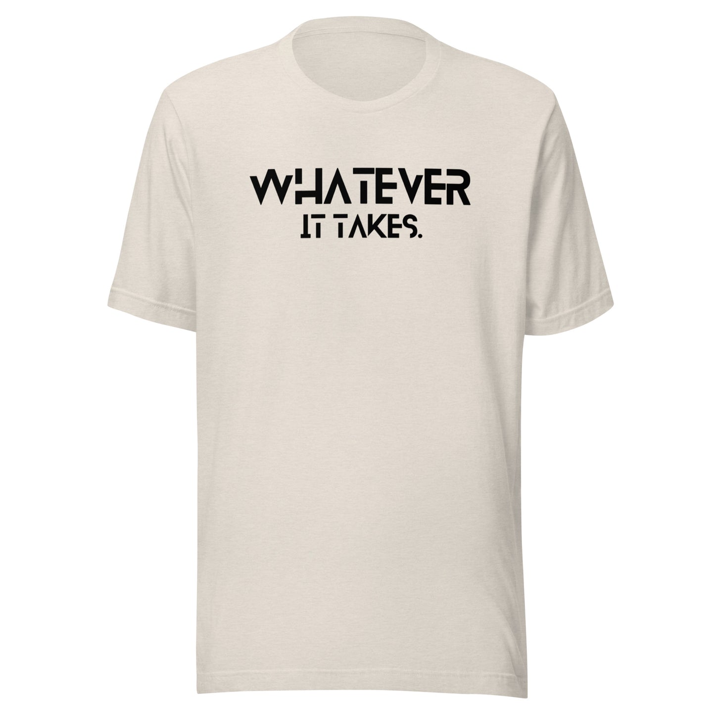 Whatever it takes (front) / CapSol (back) - black text - Unisex t-shirt - Heather