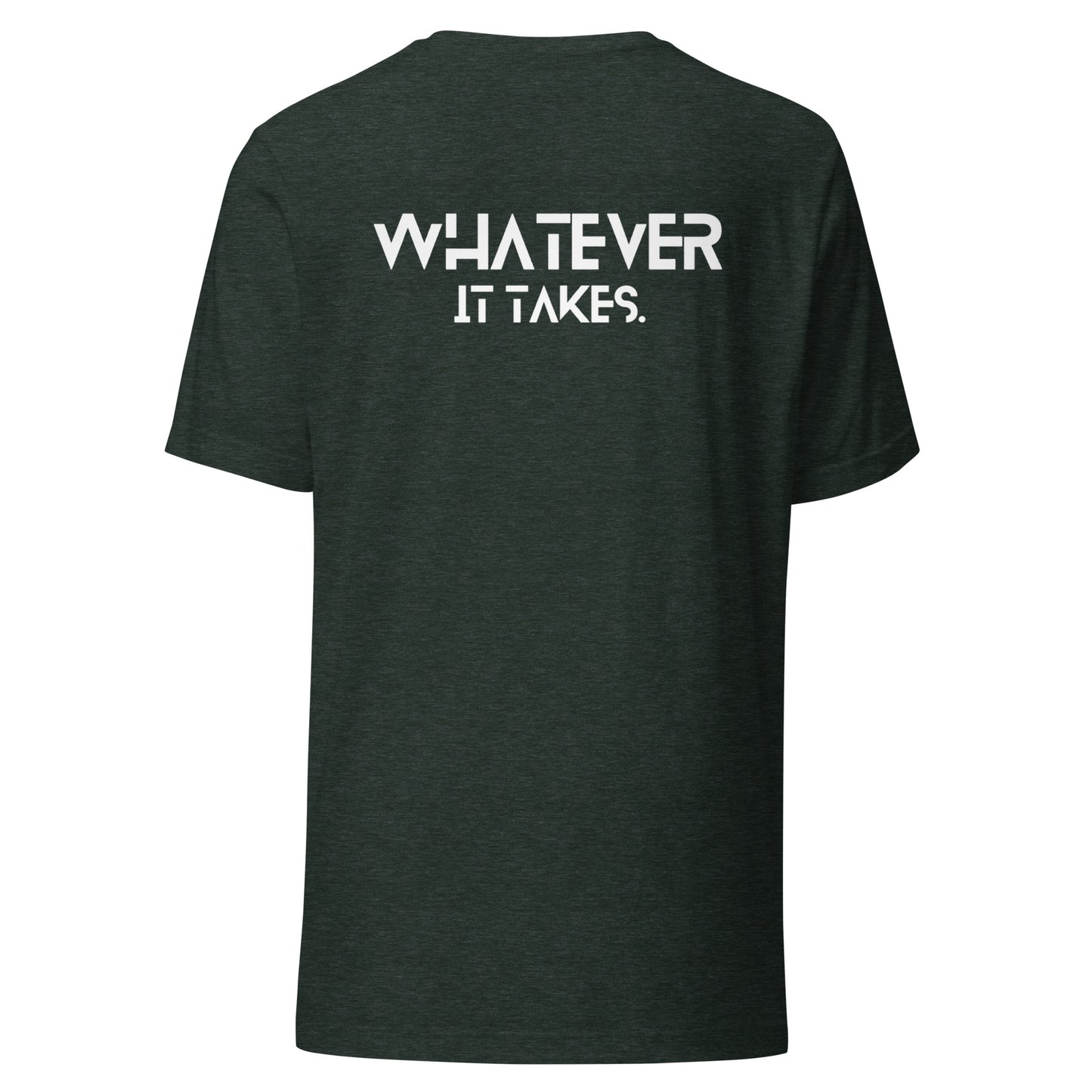 CapSol (front) / Whatever it takes (back) - white text - Unisex t-shirt - Heather