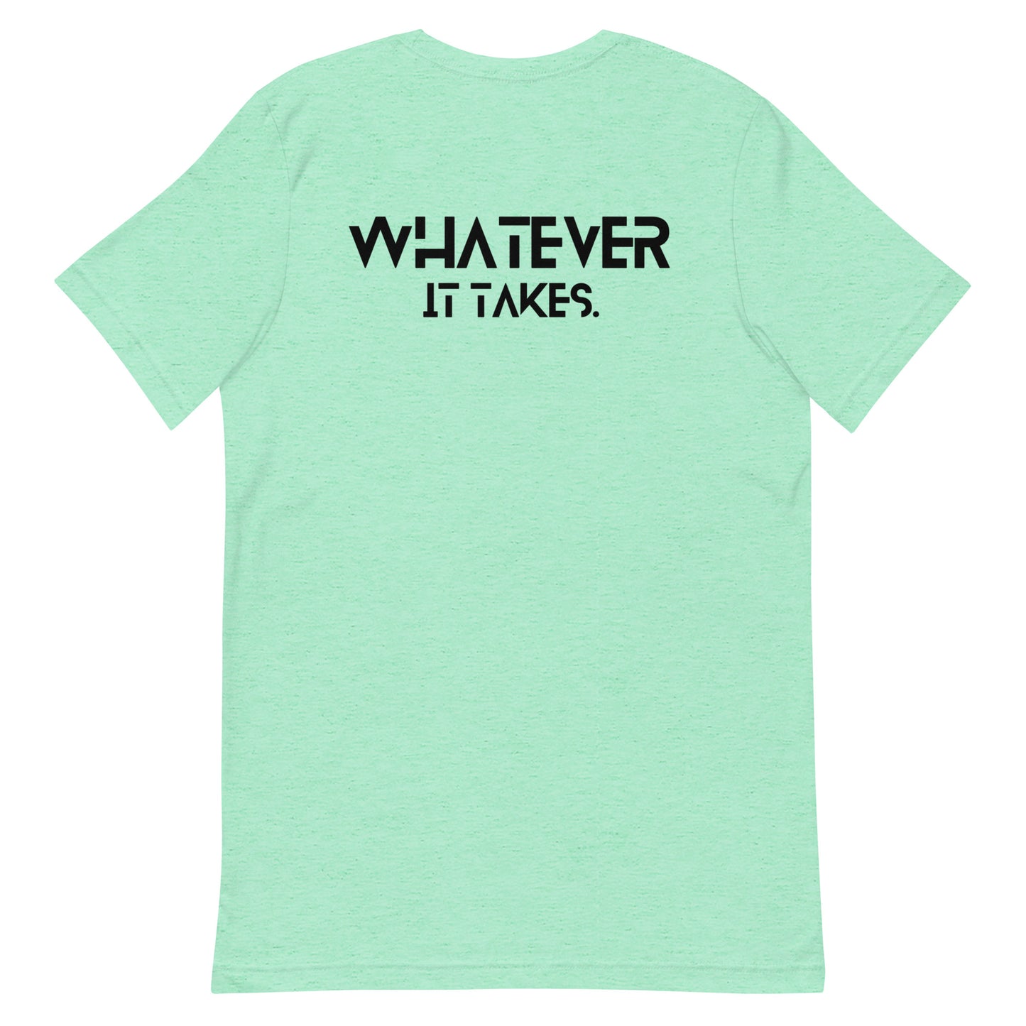 CapSol (front) / Whatever it takes (back) - black text - Unisex t-shirt - Heather