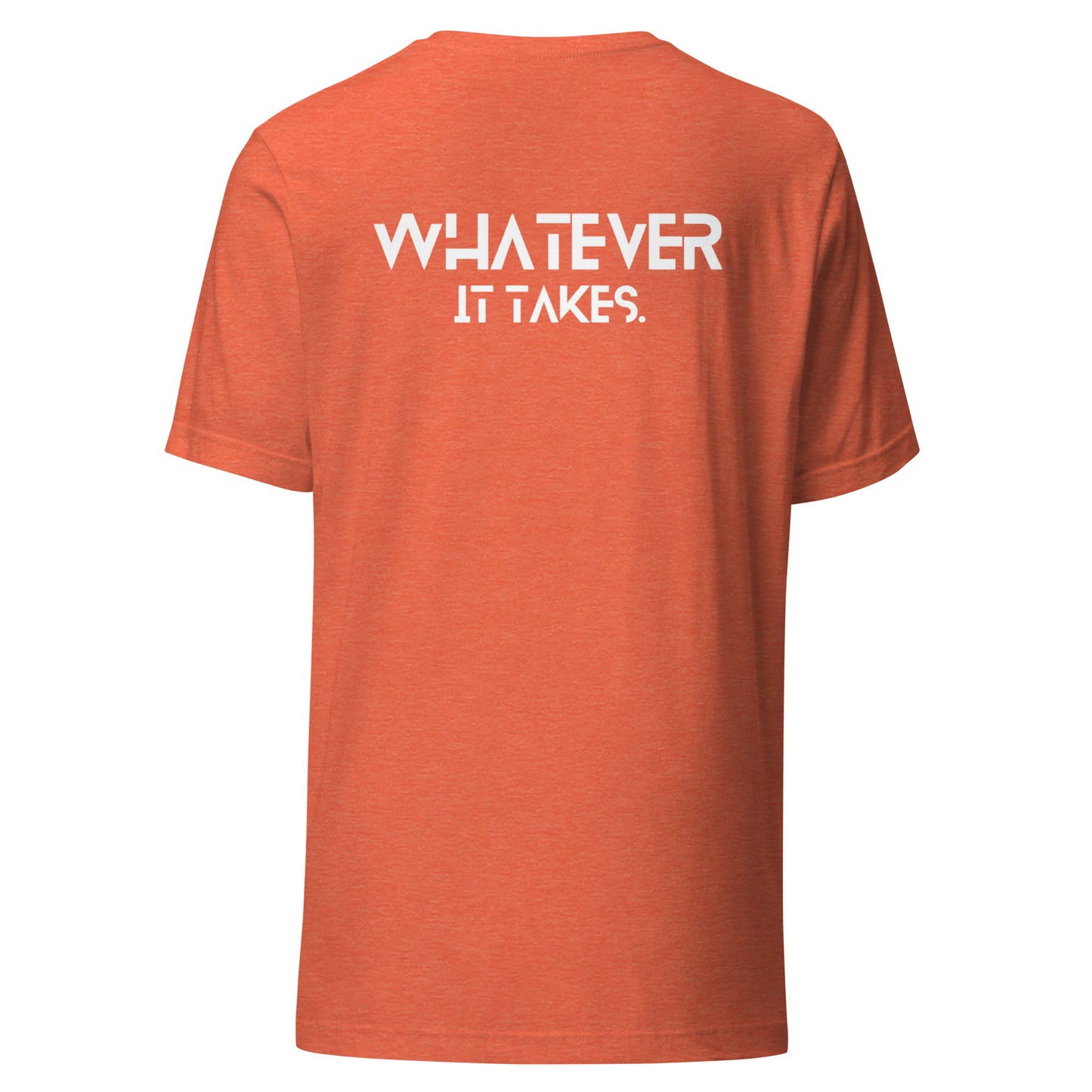 CapSol (front) / Whatever it takes (back) - white text - Unisex t-shirt - Heather