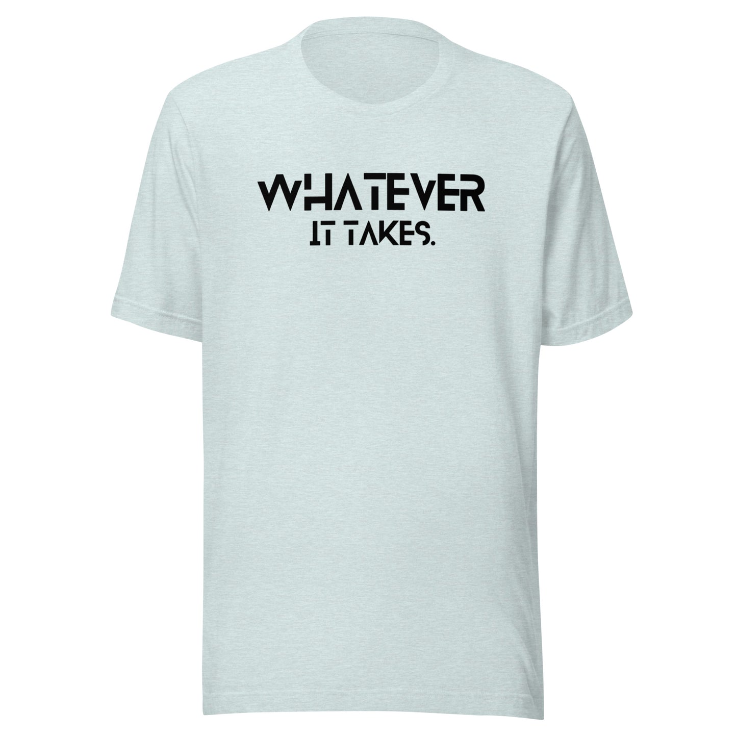 Whatever it takes (front) / CapSol (back) - black text - Unisex t-shirt - Heather