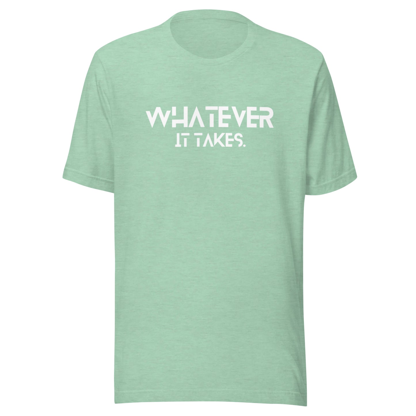 Whatever it takes (front) / CapSol (back) - white text - Unisex t-shirt - Heather