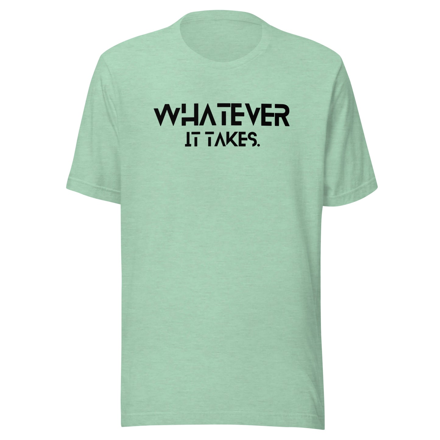 Whatever it takes (front) / CapSol (back) - black text - Unisex t-shirt - Heather