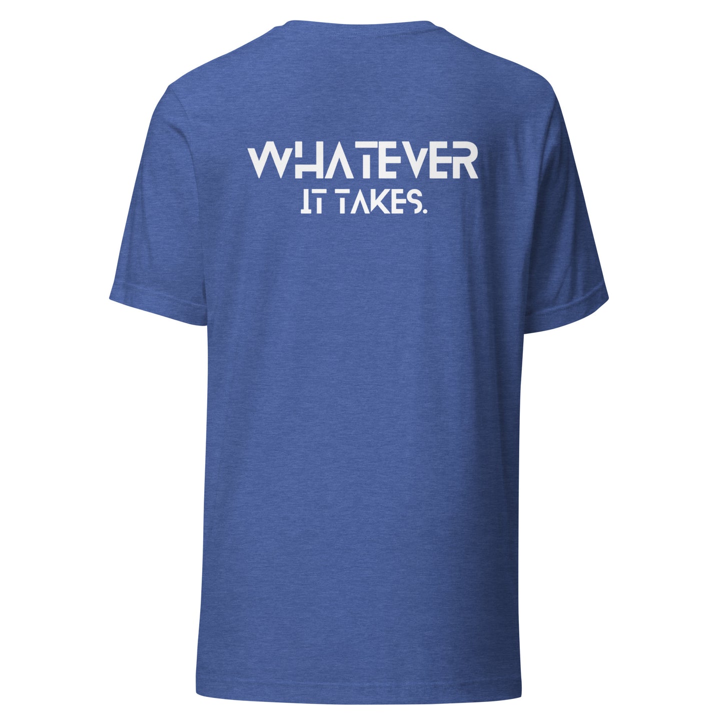 CapSol (front) / Whatever it takes (back) - white text - Unisex t-shirt - Heather