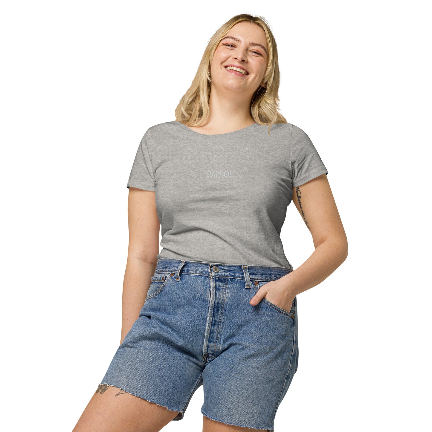 CapSol (front) - white thread - Women’s basic organic t-shirt