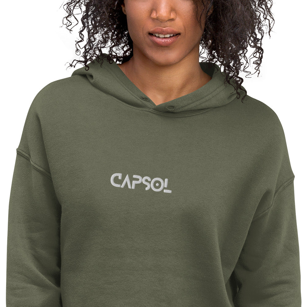 CapSol (front) - white thread - Crop Hoodie