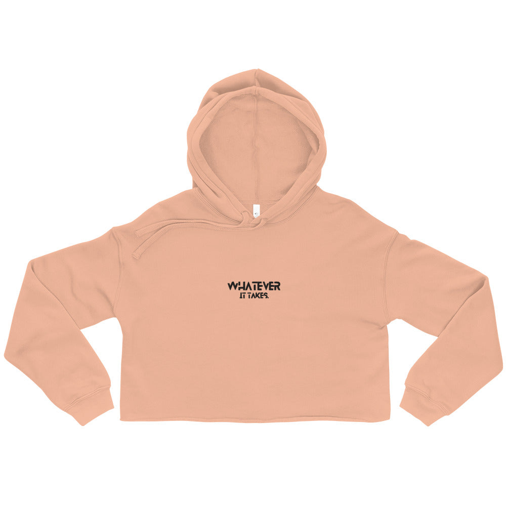 Whatever it takes (front) - black thread - Crop Hoodie