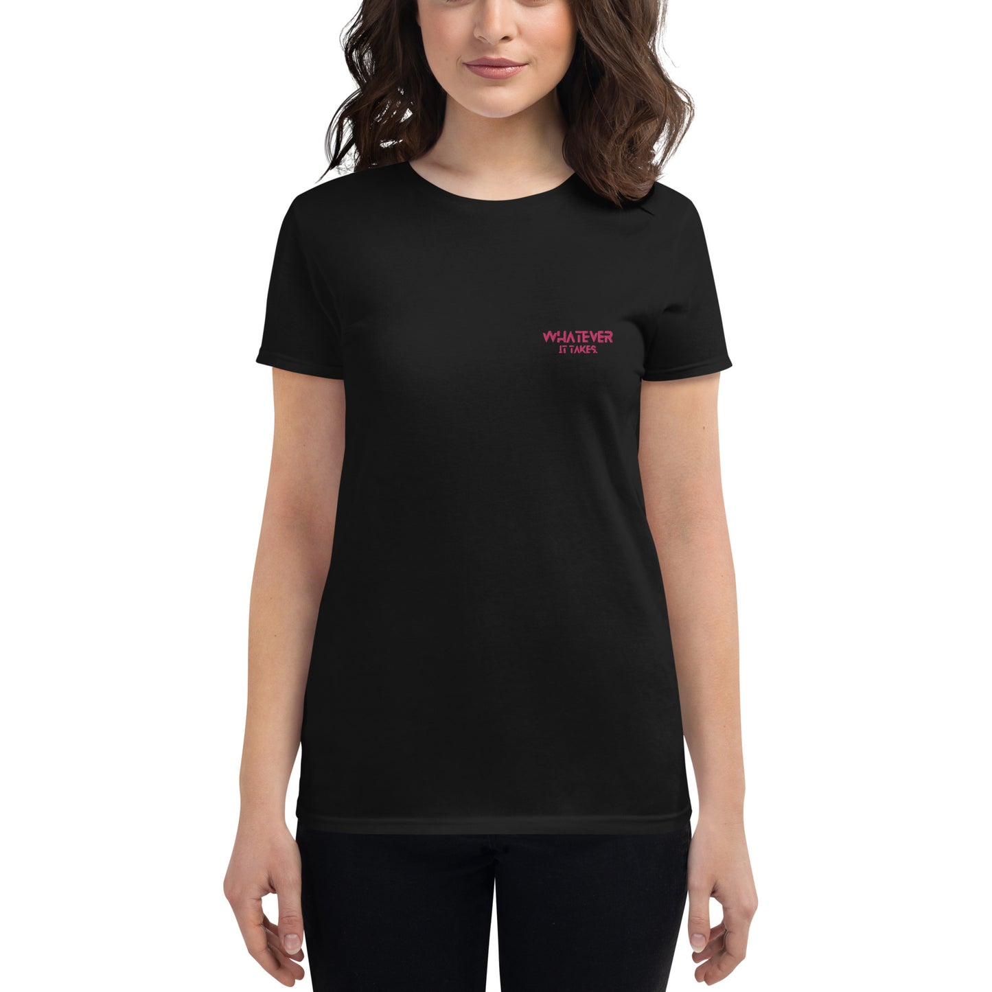 Whatever it takes (front left) - dark pink thread - Shirt