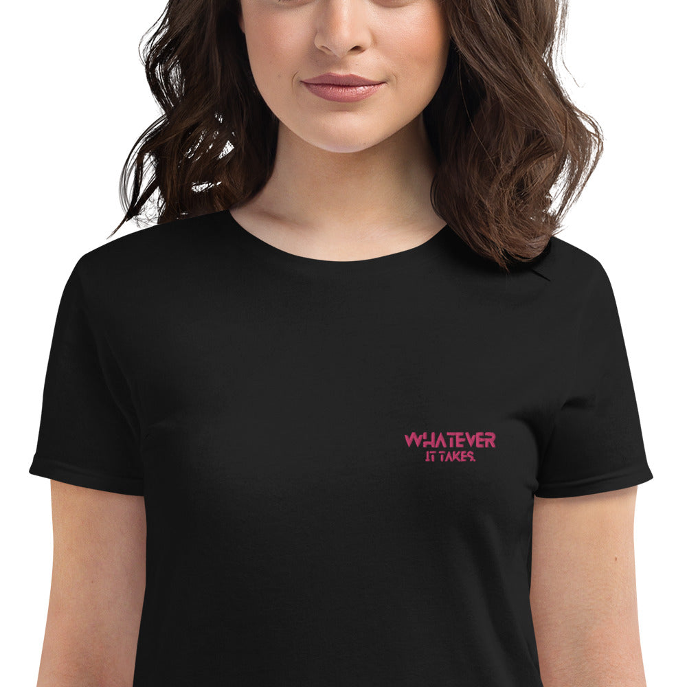 Whatever it takes (front left) - dark pink thread - Shirt