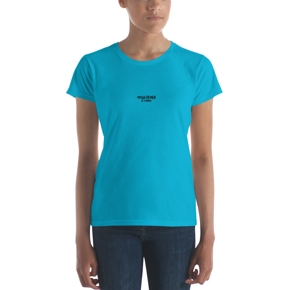 Whatever it takes (front) / CapSol (back) - black thread - Women's short sleeve t-shirt