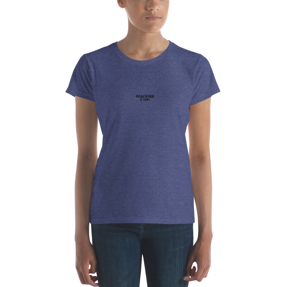 Whatever it takes (front) / CapSol (back) - black thread - Women's short sleeve t-shirt