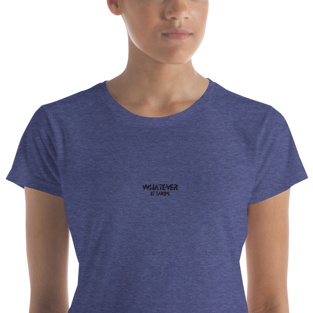 Whatever it takes (front) / CapSol (back) - black thread - Women's short sleeve t-shirt