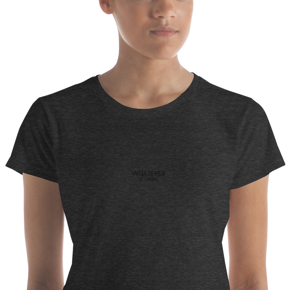 Whatever it takes (front) / CapSol (back) - black thread - Women's short sleeve t-shirt