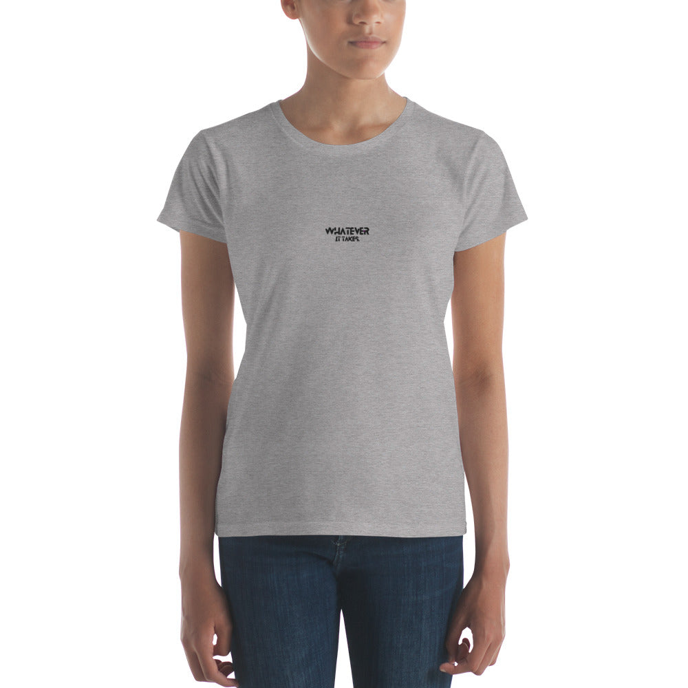 Whatever it takes (front) / CapSol (back) - black thread - Women's short sleeve t-shirt