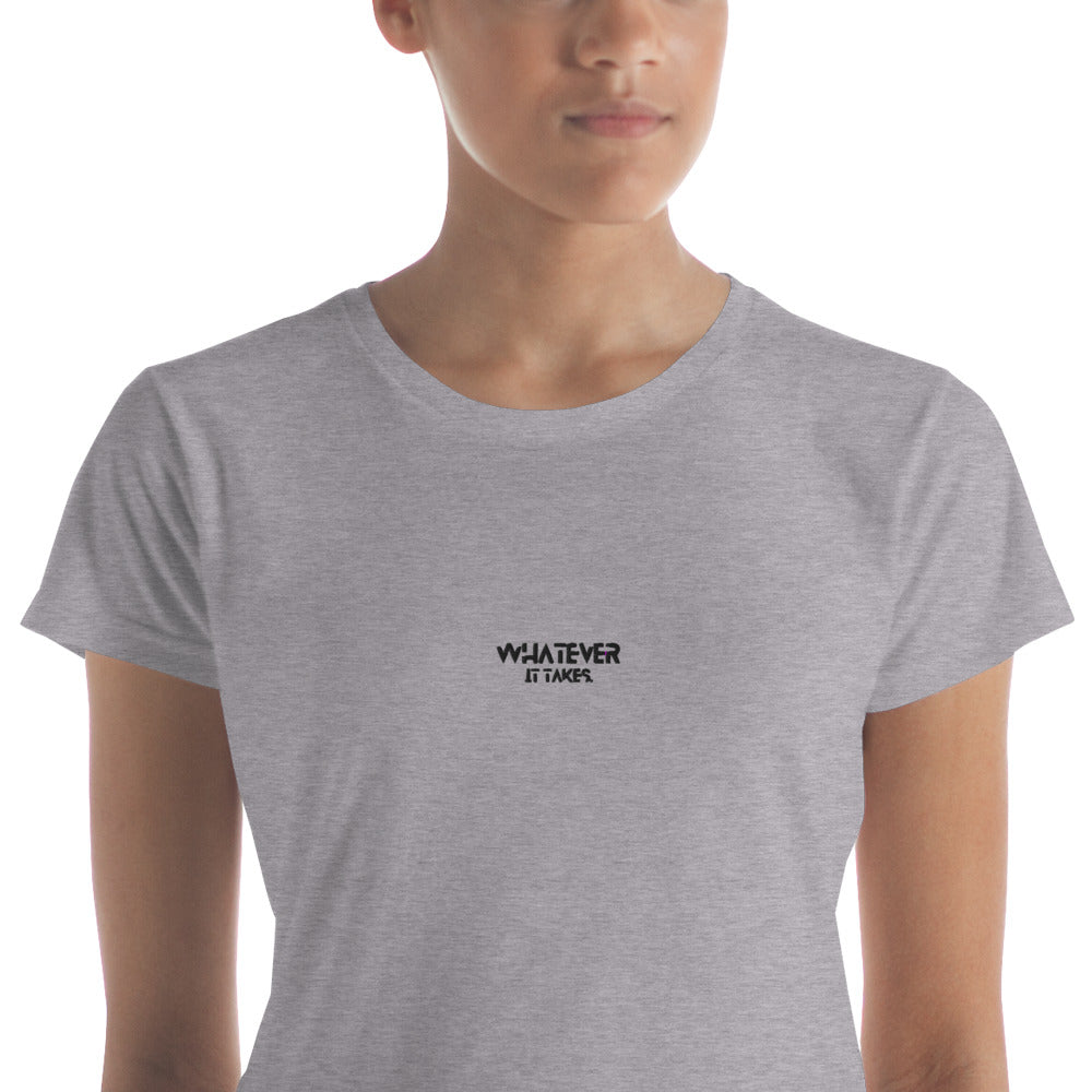 Whatever it takes (front) / CapSol (back) - black thread - Women's short sleeve t-shirt