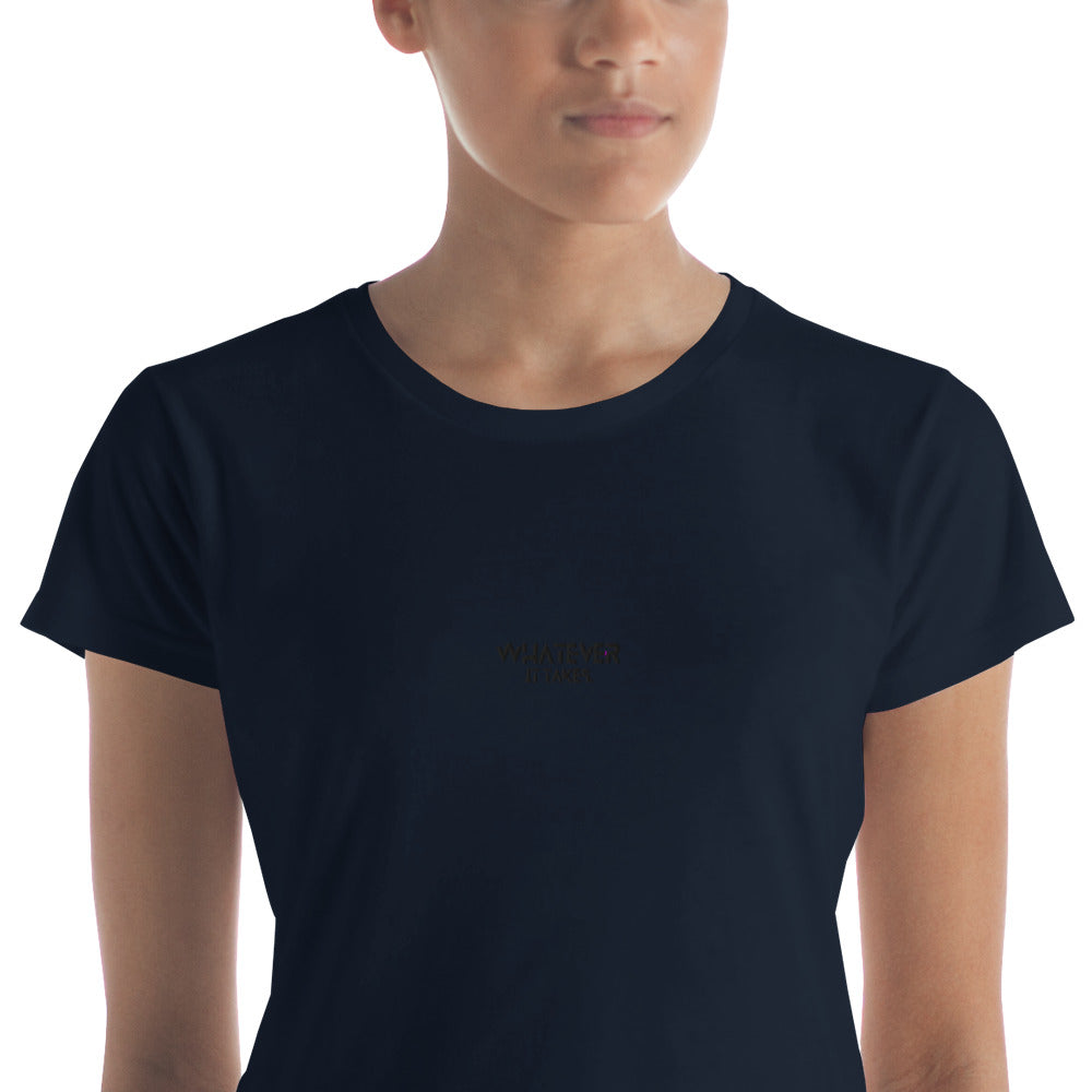 Whatever it takes (front) / CapSol (back) - black thread - Women's short sleeve t-shirt