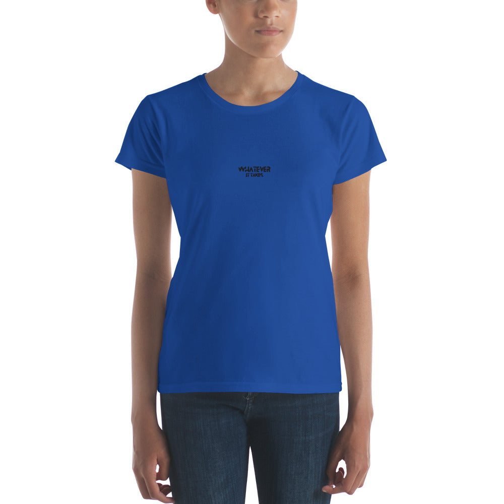 Whatever it takes (front) / CapSol (back) - black thread - Women's short sleeve t-shirt