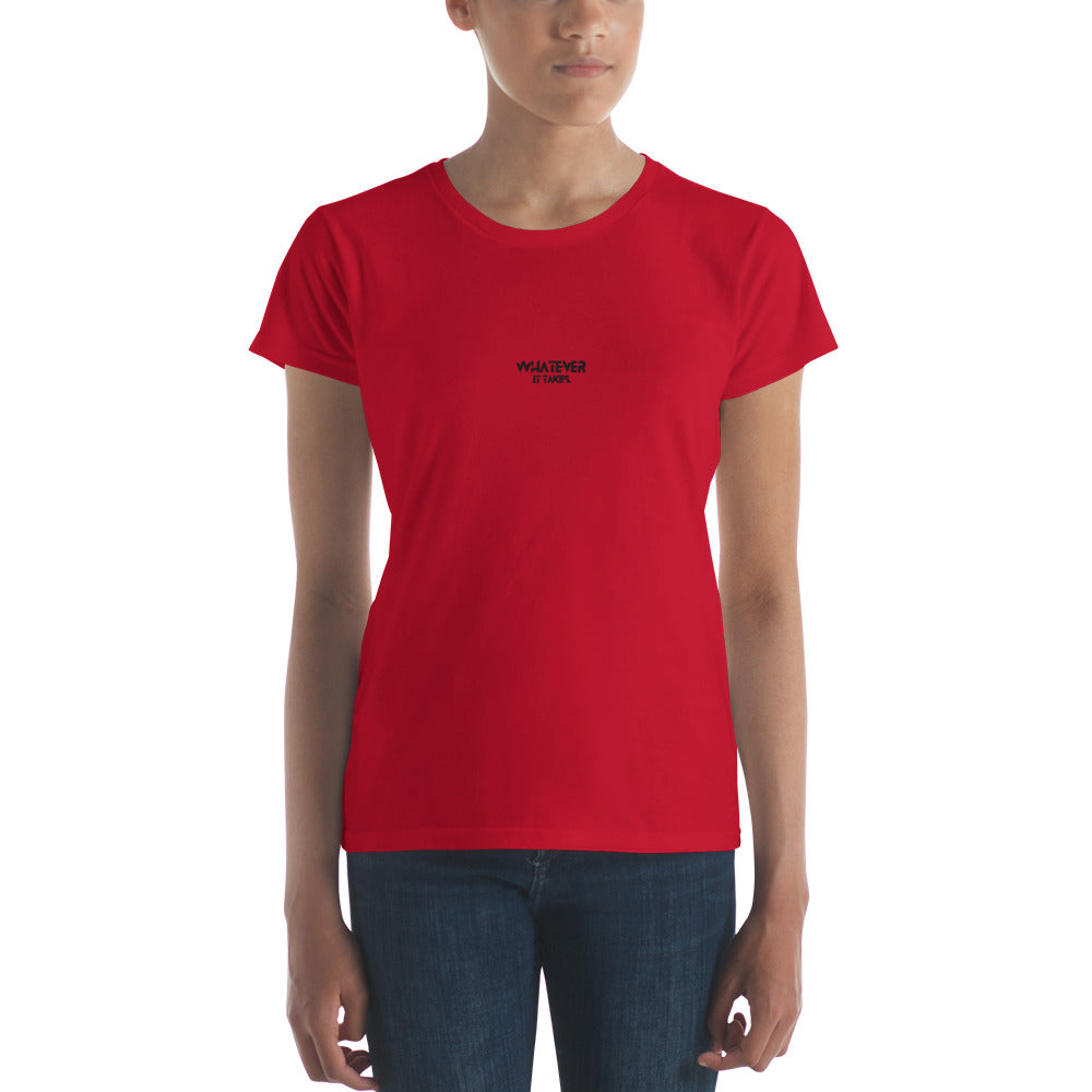 Whatever it takes (front) / CapSol (back) - black thread - Women's short sleeve t-shirt