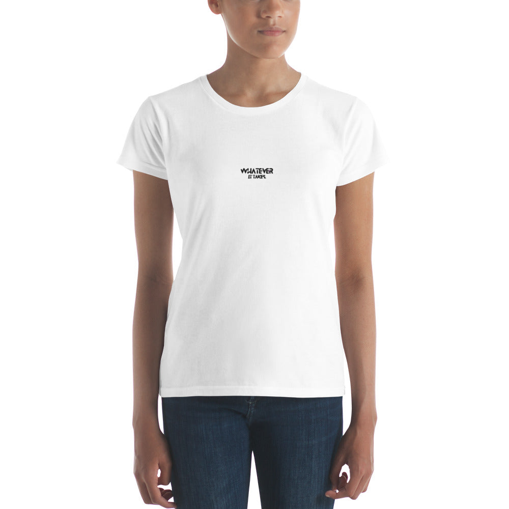 Whatever it takes (front) / CapSol (back) - black thread - Women's short sleeve t-shirt