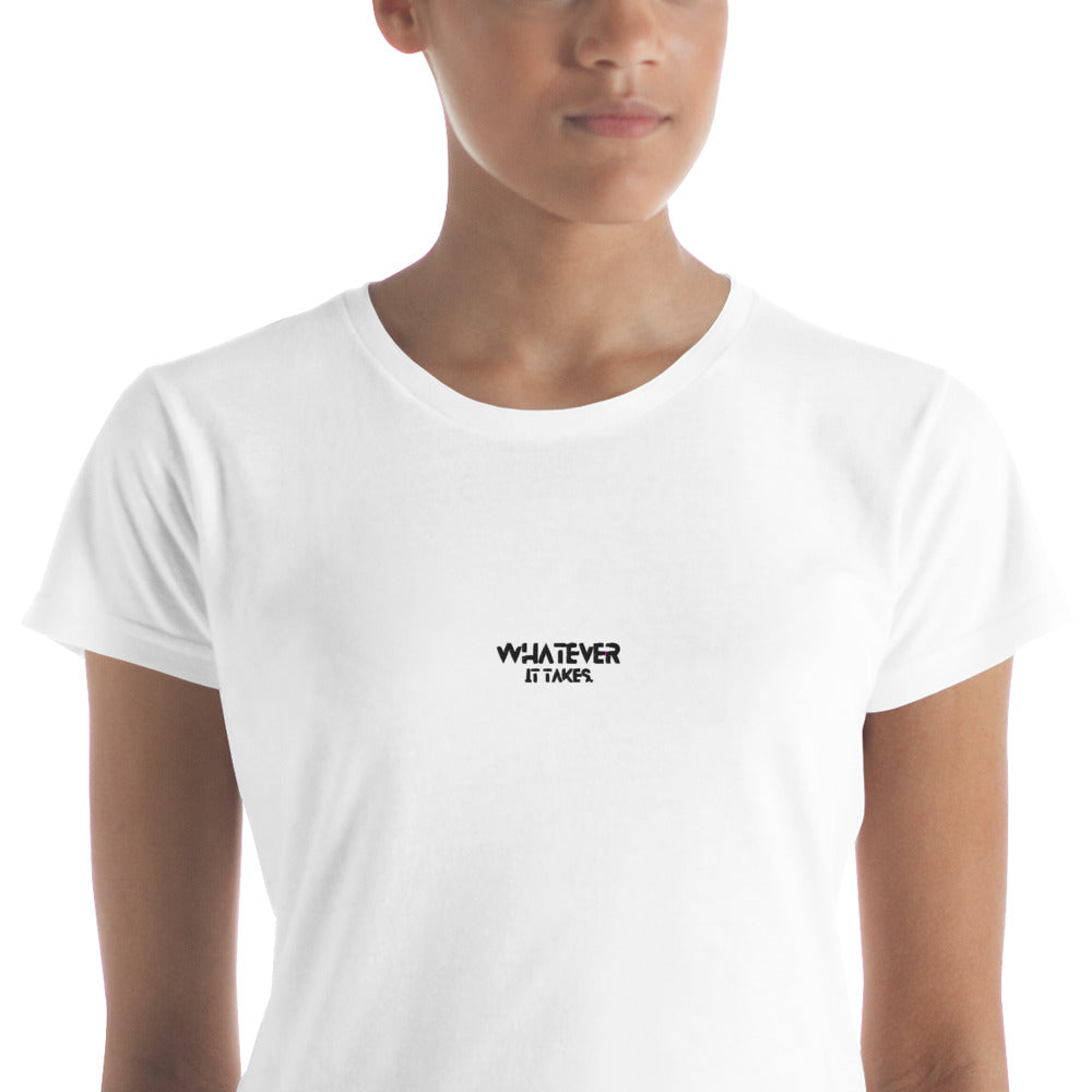 Whatever it takes (front) / CapSol (back) - black thread - Women's short sleeve t-shirt