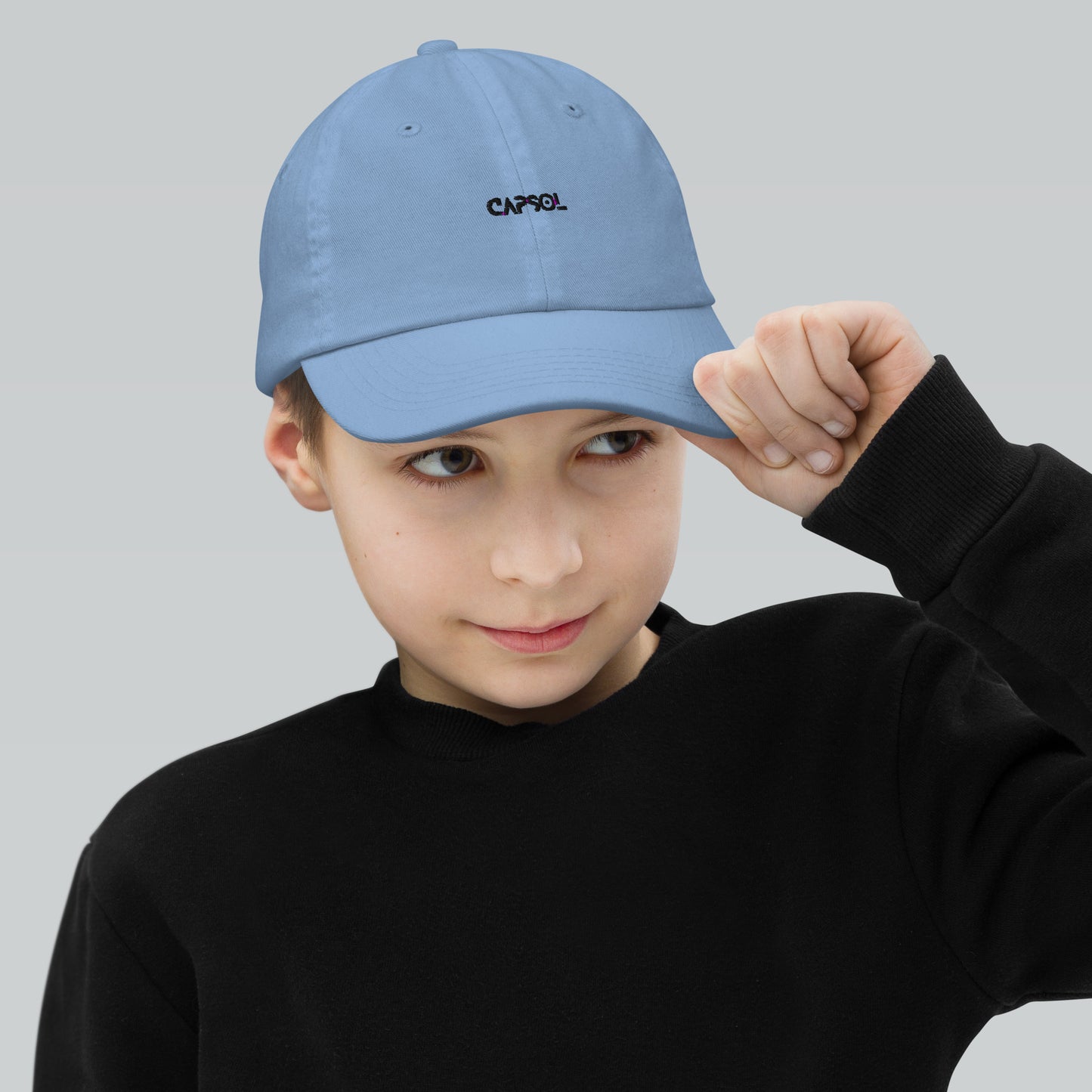CapSol - black thread - YOUTH baseball cap
