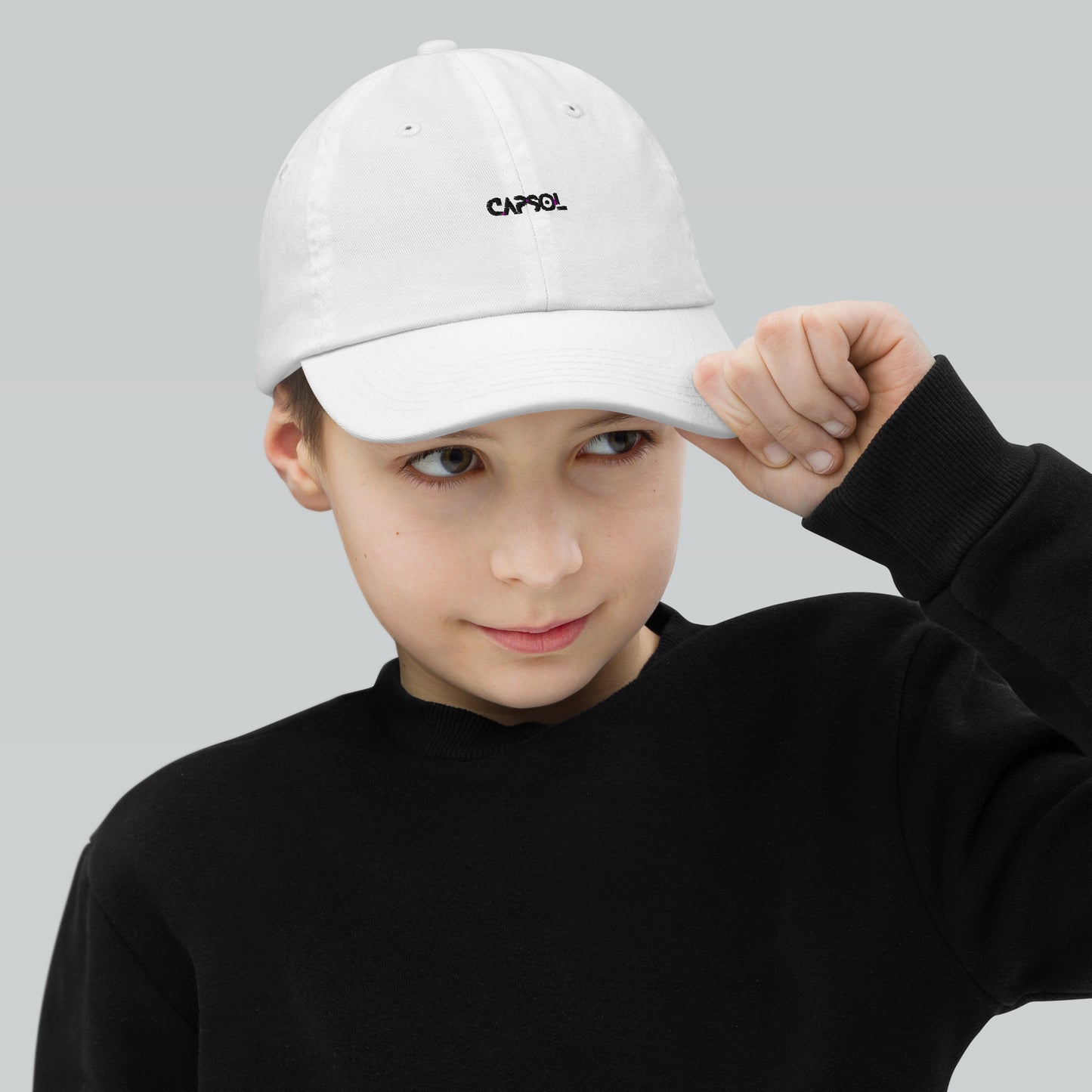 CapSol - black thread - YOUTH baseball cap