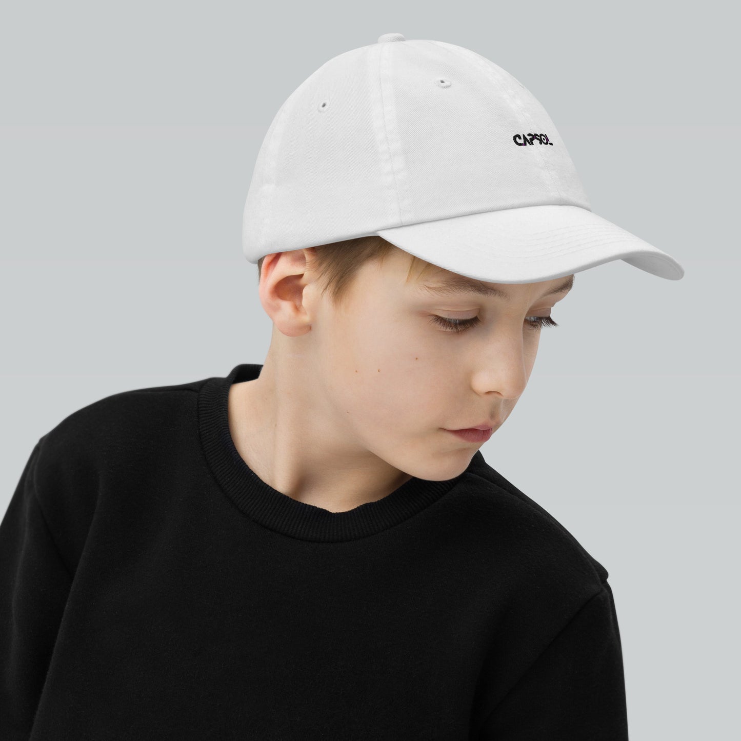 CapSol - black thread - YOUTH baseball cap