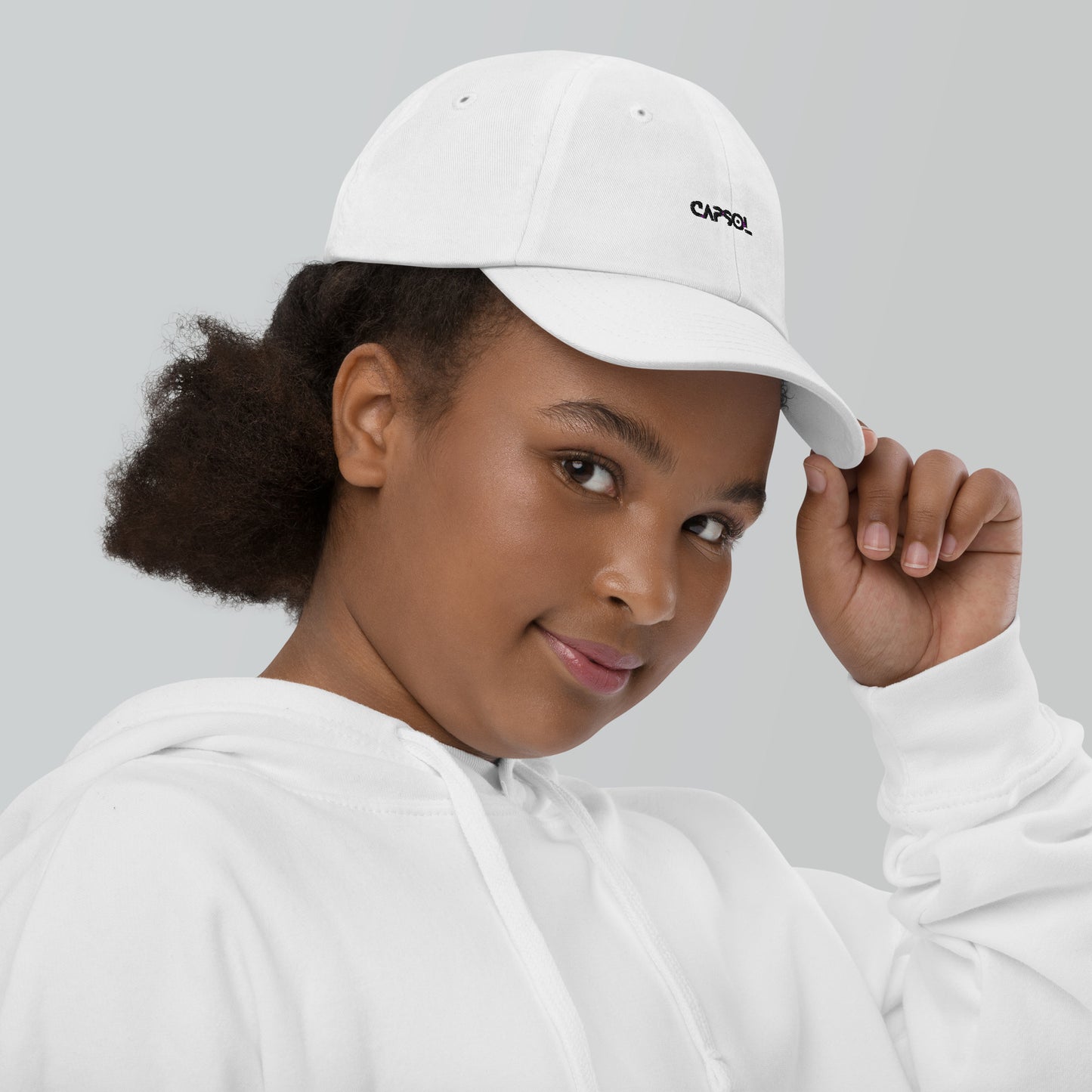 CapSol - black thread - YOUTH baseball cap
