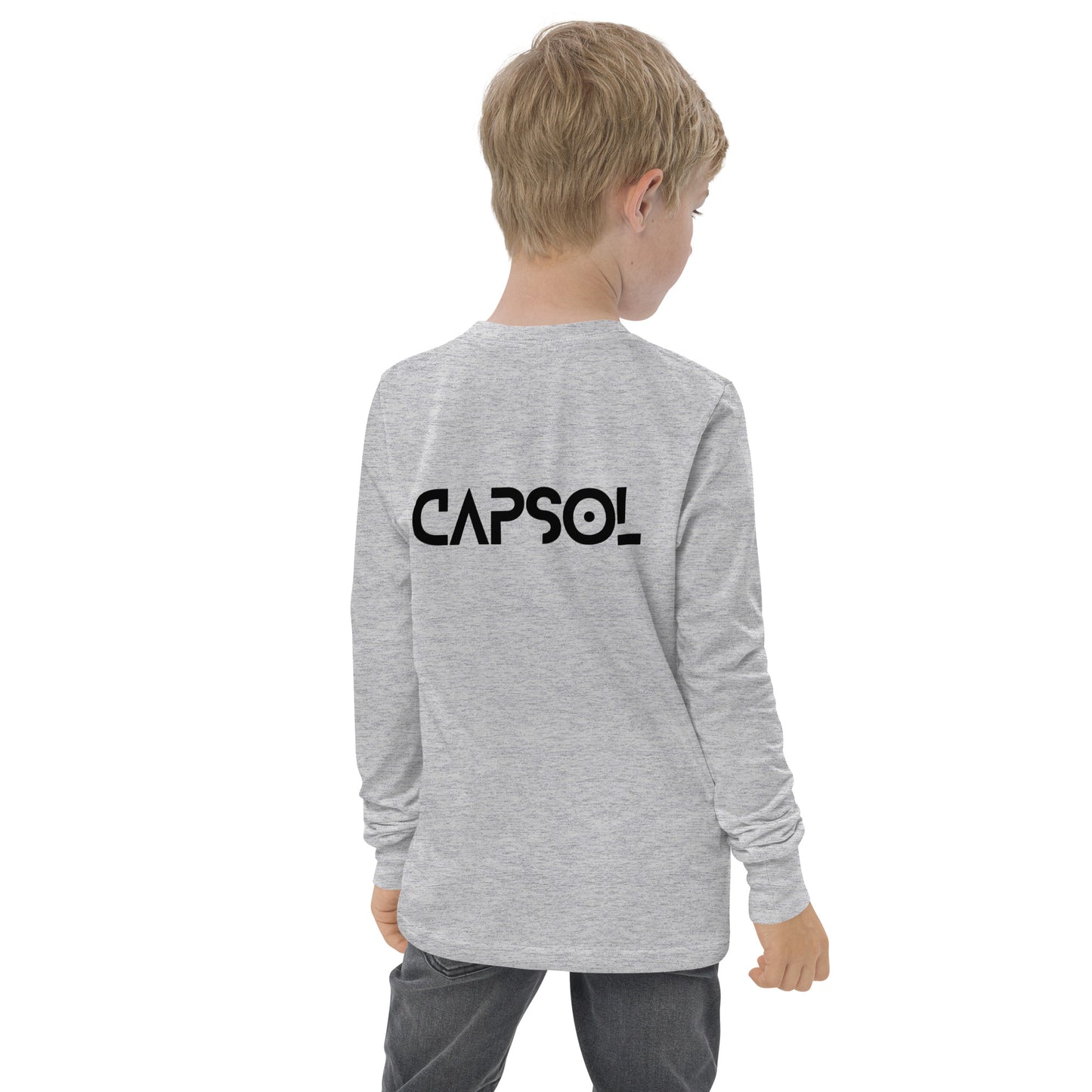 CapSol (back) - black text - Youth long sleeve tee