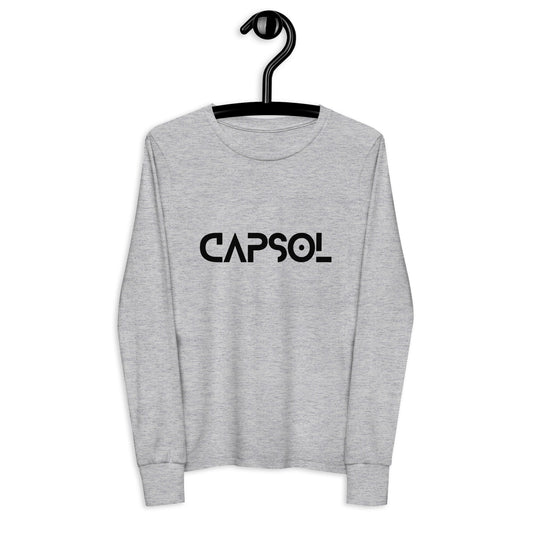 CapSol (front) - black text - Youth long sleeve tee