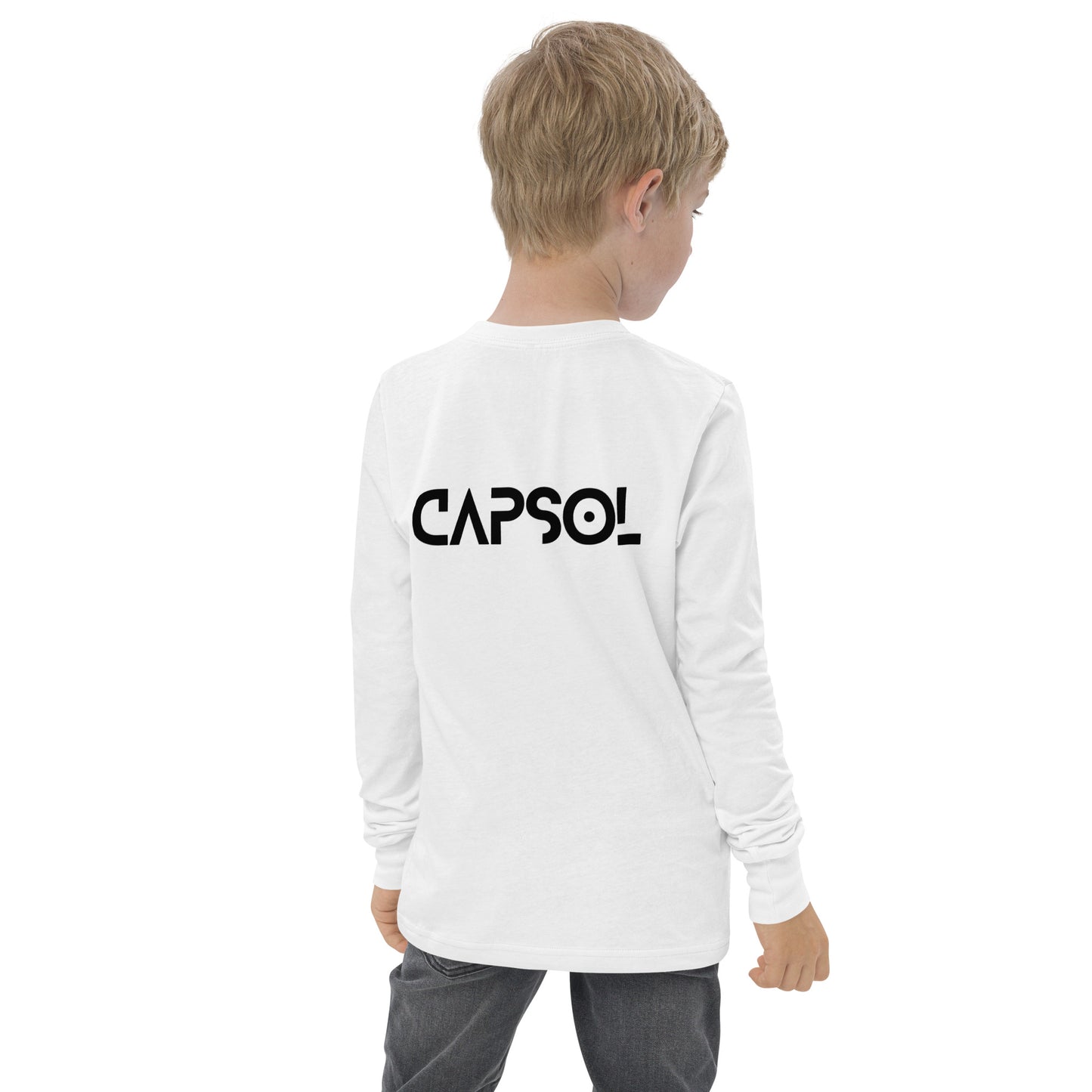 CapSol (back) - black text - Youth long sleeve tee