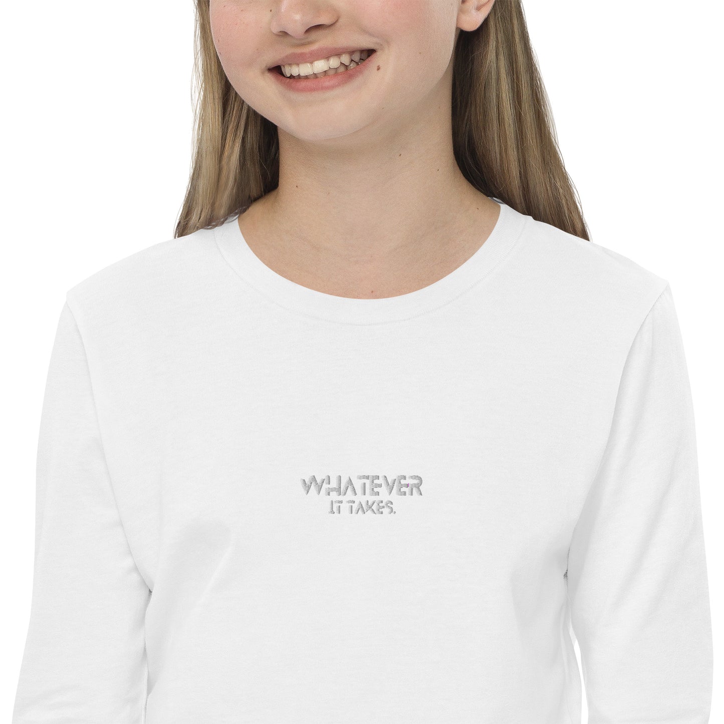 Whatever it takes (front) - white thread - Youth long sleeve tee