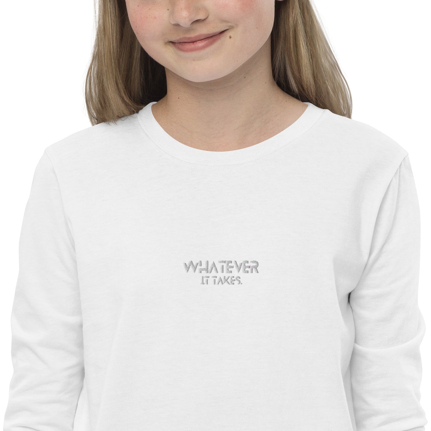 Whatever it takes (front) - white thread - Youth long sleeve tee