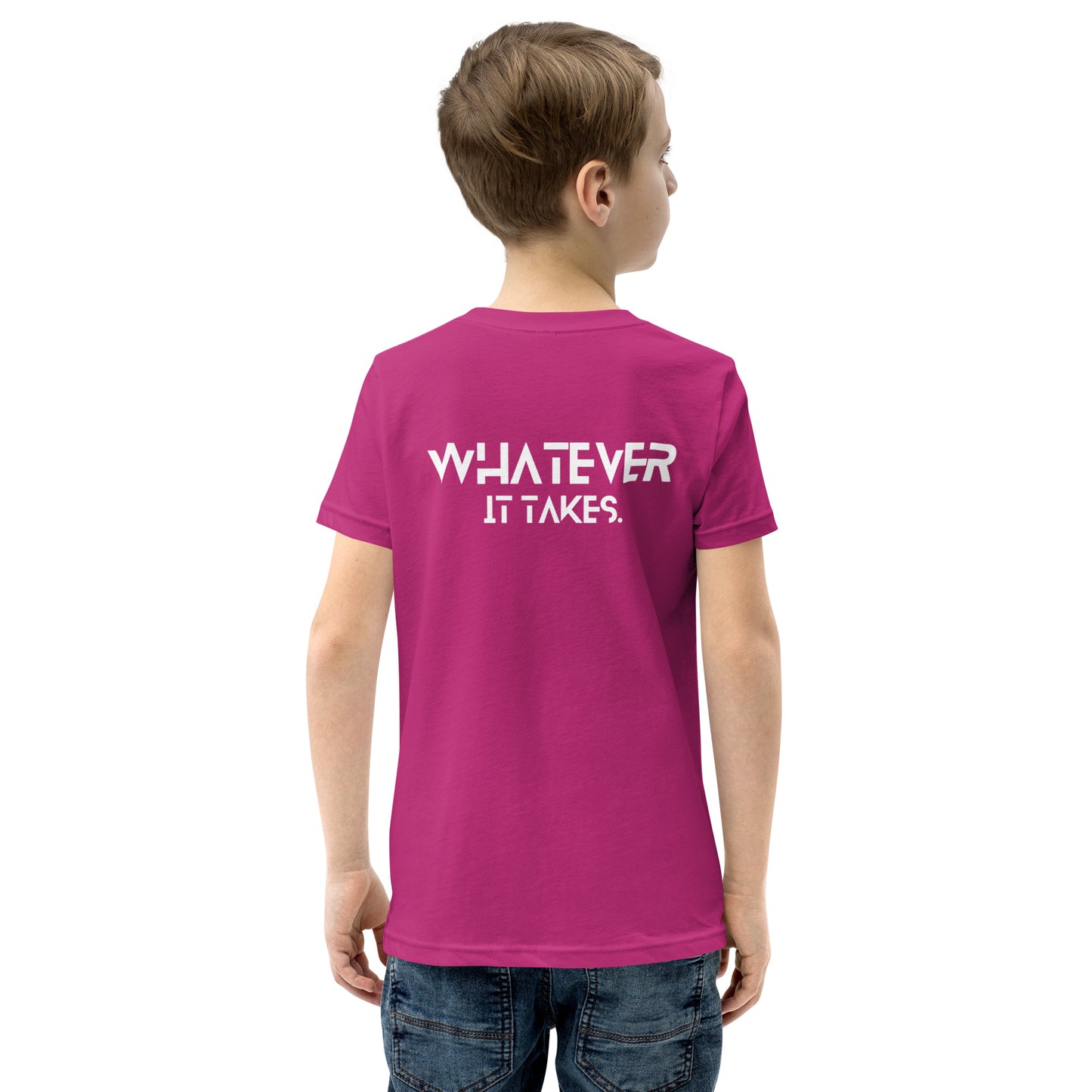 Whatever it takes (back) - white text - Youth Short Sleeve T-Shirt